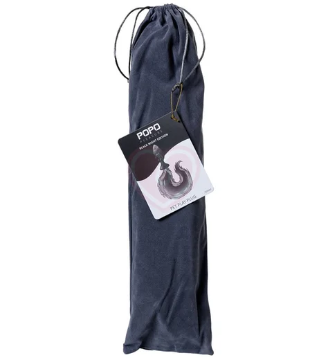 Силиконовая анальная пробка с чёрно-бурым хвостом Popo Pleasure S фото 4