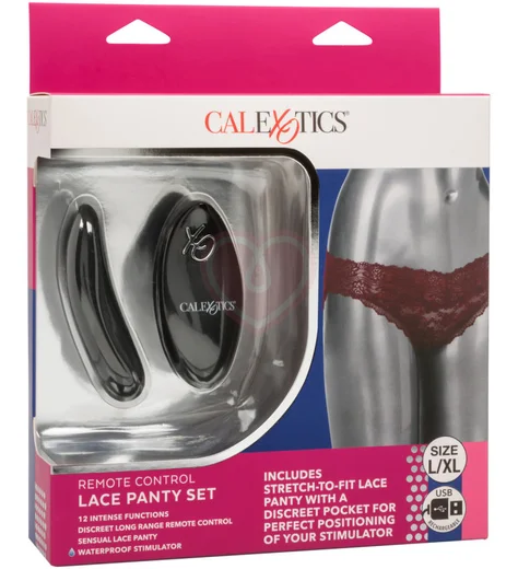 Вибратор для клитора с пультом Lace Panty Set L/XL бордовый фото 3