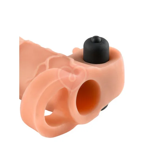 Насадка удлинитель с вибрацией Vibrating Real Feel Extension 16,5 см телесная фото 3