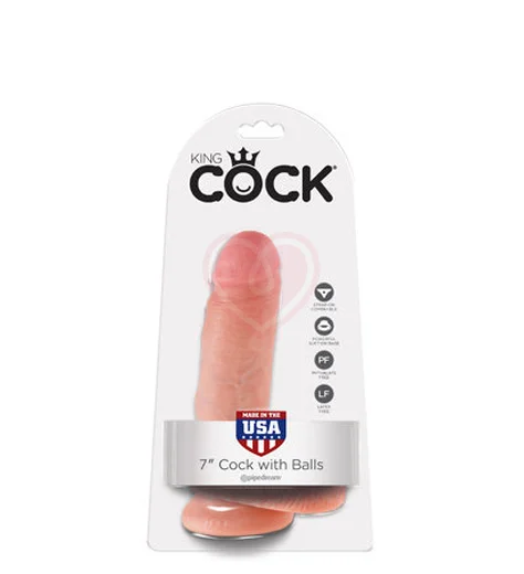 Фаллоимитатор на присоске с мошонкой King Cock with Balls 19 см телесный фото 3