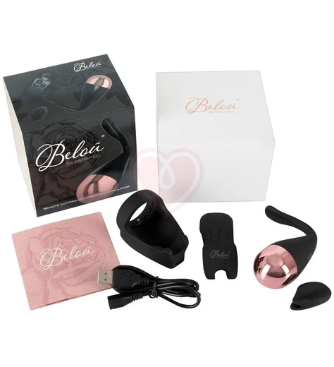 Виброяйцо со стимулятором клитора и пультом управления Belou чёрный фото 5