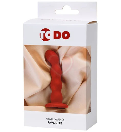 Рельефный анальный стимулятор ToDo Favorite красный фото 2