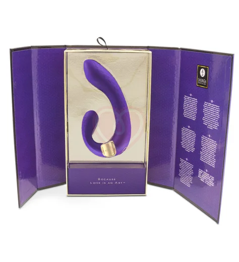 Вибратор с клиторальным стимулятором Shunga MIYO фиолетовый фото 3