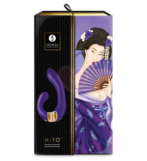 Вибратор с клиторальным стимулятором Shunga MIYO фиолетовый фото 4