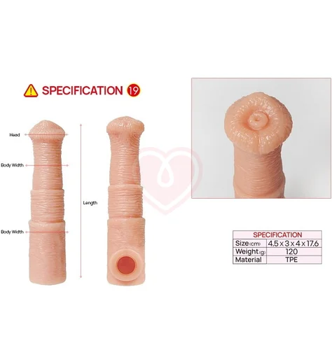 Насадка с крупной головкой с отверстием для мошонки Kokos Cock Sleeve CS011-M фото 4