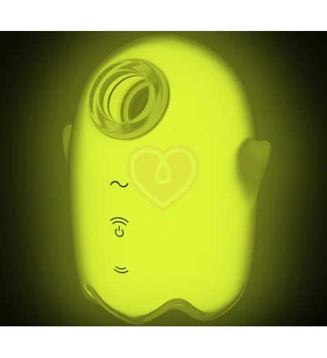 Вакуумый вибростимулятор клитора Satisfyer Glowing Ghost светящийся в темноте жёлтый фото 3