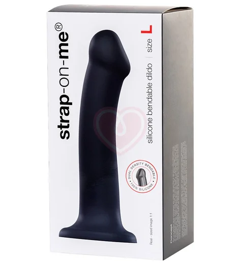 Гибкий фаллоимитатор на присоске Strap-on-me L 19 см чёрный фото 2