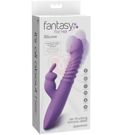 Вибратор-кролик с вращением и нагревом Her Thrusting Rabbit cиреневый фото 2