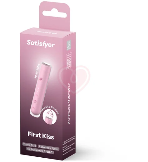 Вакуумно-волновой клиторальный стимулятор помада Satisfyer First Kiss розовый фото 6