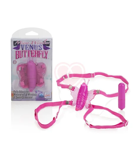 Вибратор для клитора с бабочкой Micro-Wireless Venus Butterfly розовый фото 3