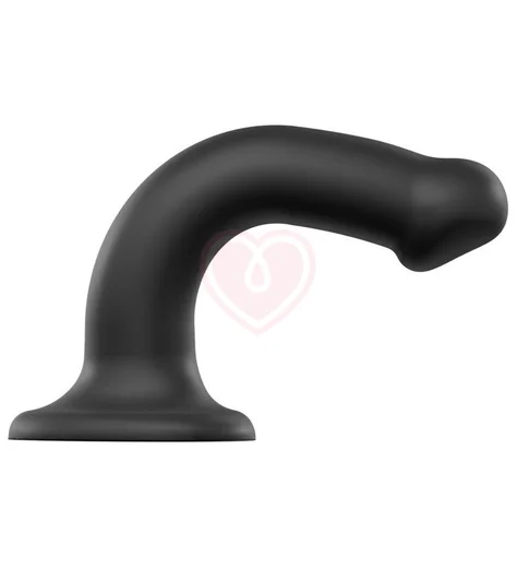 Гибкий фаллоимитатор на присоске Strap-on-me M 18 см чёрный фото 3