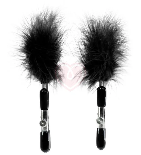 Зажимы для сосков с чёрными перьями ToyFa Theatre фото 4