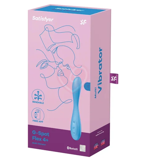 Гибкий вибратор Satisfyer G-Spot Flex 4+ с приложением голубой фото 4