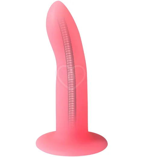 Гнущийся фаллоимитатор Techno Moon Beam светящийся в темноте 16 см розовый фото 2