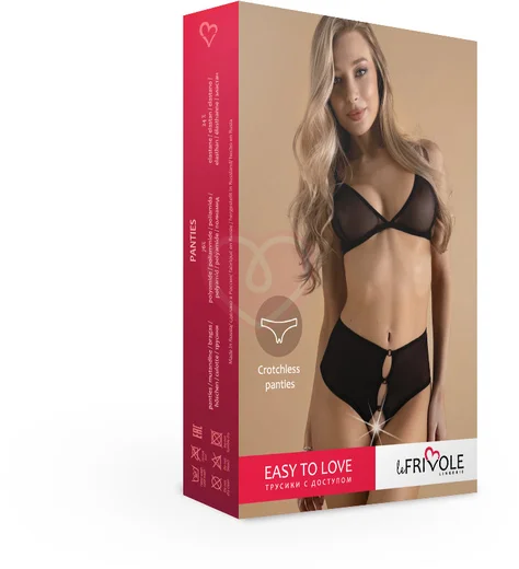 Трусики с открытым доступом и каплевидными вырезами Easy To Love чёрные фото 3