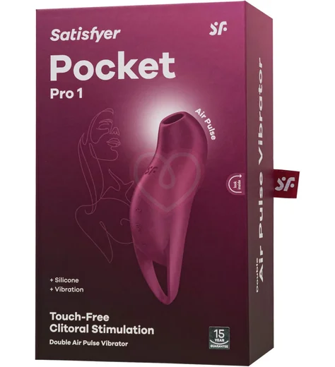 Вакуумый вибростимулятор клитора Satisfyer Pocket Pro 1 бордовый фото 5