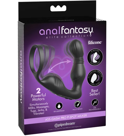 Стимулятор простаты с эрекционным кольцом Ass-Gasm Pro P-Spot Milker чёрный фото 3