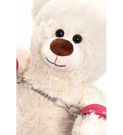 Розовый бондажный набор Pecado с белым медведем фото 3