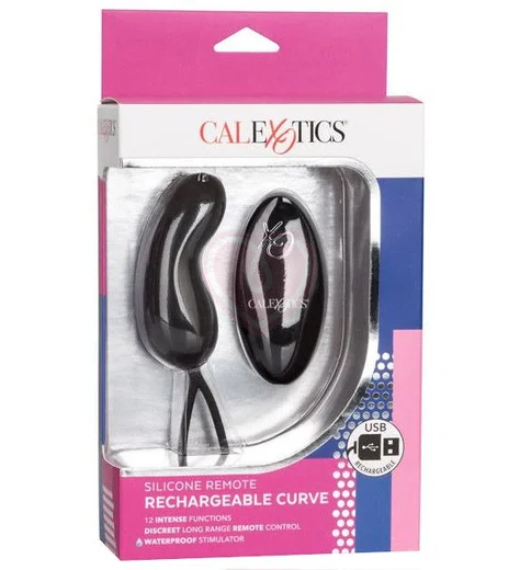 Мини-вибратор с пультом управления Silicone Remote Curve чёрное фото 7