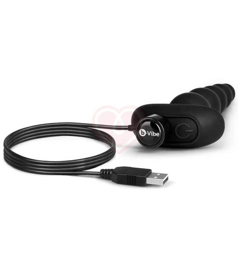 Анальные шарики с 3 моторчиками B-Vibe Cinco Anal Beads чёрные фото 3