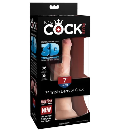 Фаллоимитатор на присоске King Cock Triple Density 18 см телесный фото 5