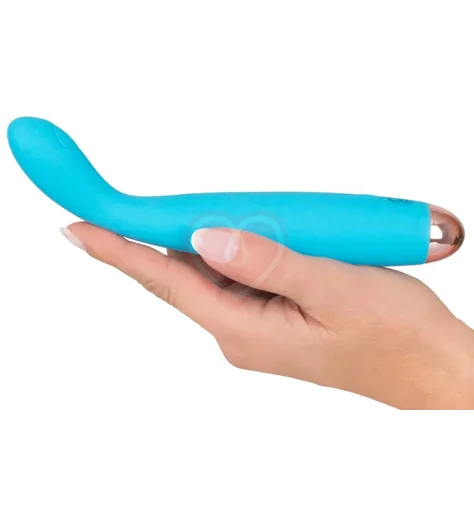 Вибратор Cuties с изгибом для точки G голубой фото 2