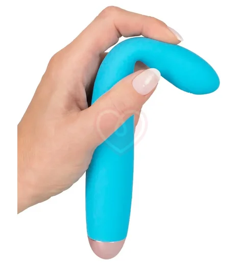 Вибратор Cuties с изгибом для точки G голубой фото 3