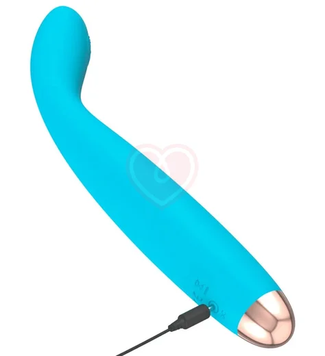 Вибратор Cuties с изгибом для точки G голубой фото 4