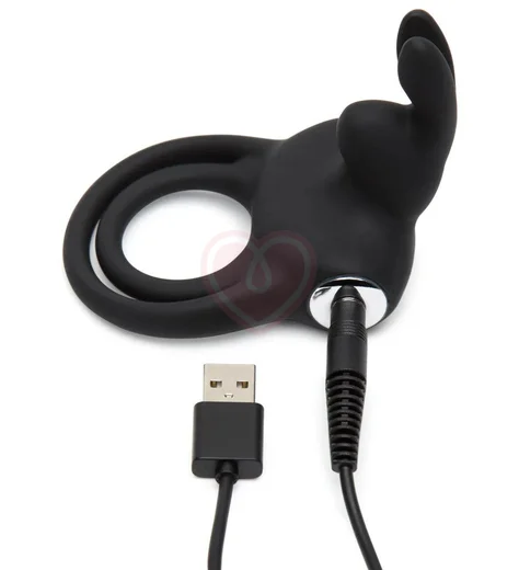 Двойное эрекционное виброкольцо Happy Rabbit Cock Ring чёрное фото 3