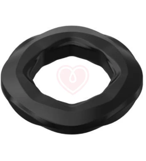 Рельефное эрекционное кольцо Erozon 06 черное фото 2