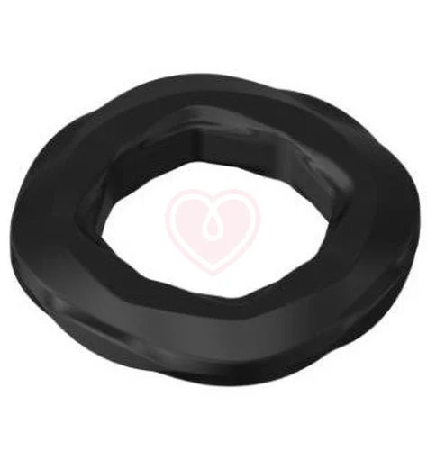 Рельефное эрекционное кольцо Erozon 06 черное фото 4