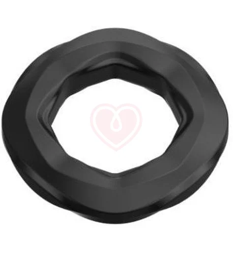 Рельефное эрекционное кольцо Erozon 06 черное фото 5