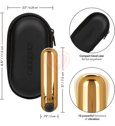 Вибропуля с чехлом для хранения Hideaway Bullet золотая фото 6