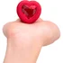 Анальная пробка с кристаллом сердцем и вибрацией b-Vibe Heart Shape Jewel Plug M/L красная фото 4