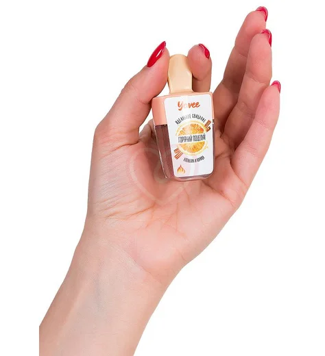 Бальзам для губ с эффектом вибрации Yovee Горячий поцелуй со вкусом апельсина и корицы 5 мл фото 4
