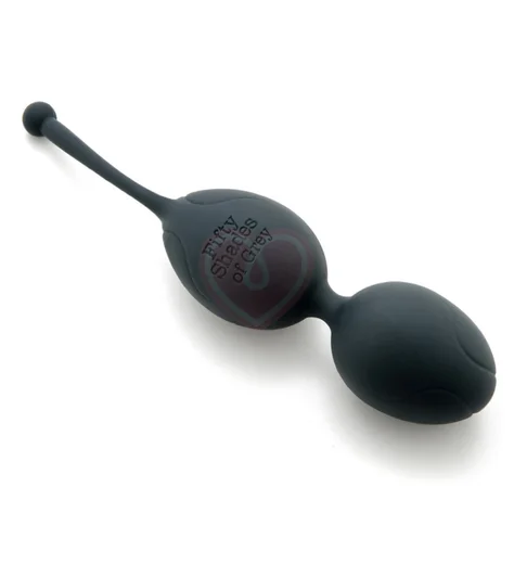 Вагинальные шарики '50 оттенков серого' Delicious Pleasure Silicone Ben Wa Balls чёрные фото 3