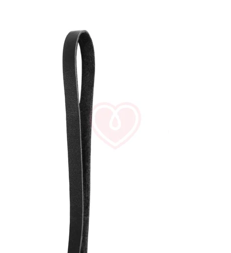 Плетка из натуральной кожи Pecado BDSM 50 см белая с черным фото 3