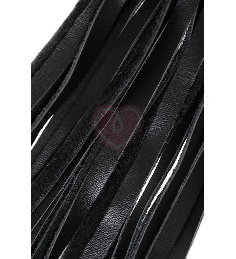 Плетка из натуральной кожи Pecado BDSM 50 см белая с черным фото 5