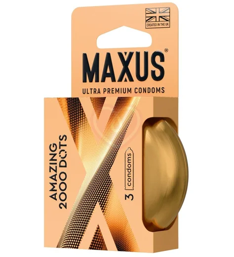 Точечные презервативы Maxus 2000 Amazing Dots 3 шт с кейсом фото 2