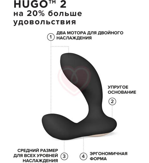 Вибростимулятор простаты Lelo Hugo 2 с управлением от приложения чёрный фото 3