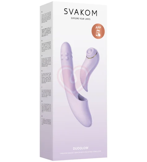 Вибратор со стимулятором клитора Svakom DuoGlow с приложением лиловый фото 7
