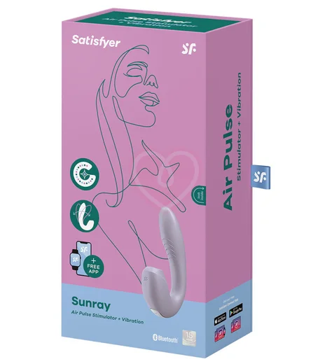 Гибкий вибратор с вакуумным стимулятором и приложением Satisfyer Sunray сиреневый фото 2