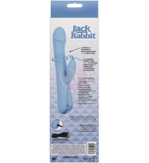 Вибратор-кролик с ротацией Elite Rotating Rabbit голубой фото 8