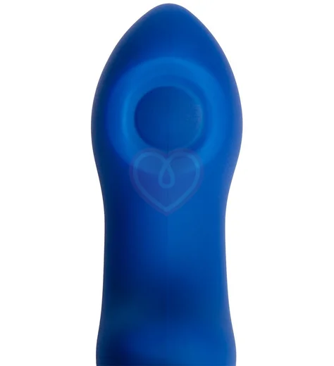 Вибратор с пульсирующей головкой Strap-On-Me Tapping Dildo Wave M синий фото 4