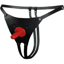 Трусики кожаные для насадки Vac-U-Lock Комфорт чёрные