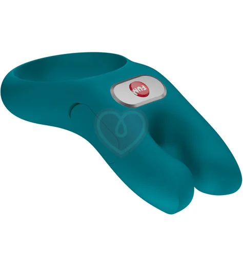 Виброкольцо Fun Factory Nos с двумя кончиками для стимуляции зелёное фото 3