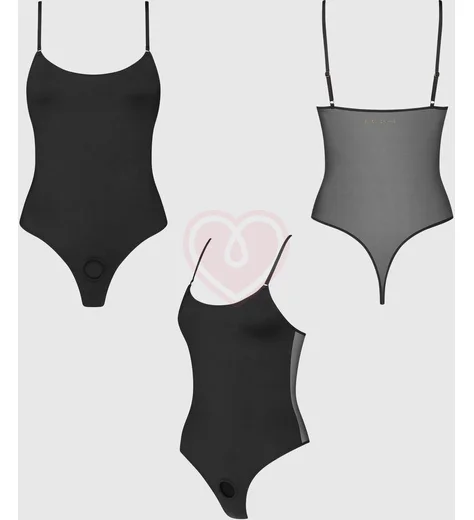 Боди-пояс кольцом для страпона Strap-On-Me Harness Body Signature чёрный фото 5