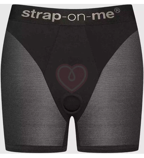 Трусики-шорты с кольцом для страпона Strap-On-Me Harness Halo чёрные фото 1