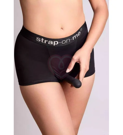 Трусики-боксёры с кольцом для страпона Strap-On-Me Harness Allure чёрные фото 5