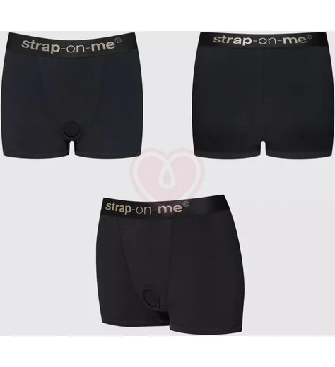 Трусики-боксёры с кольцом для страпона Strap-On-Me Harness Allure чёрные фото 6